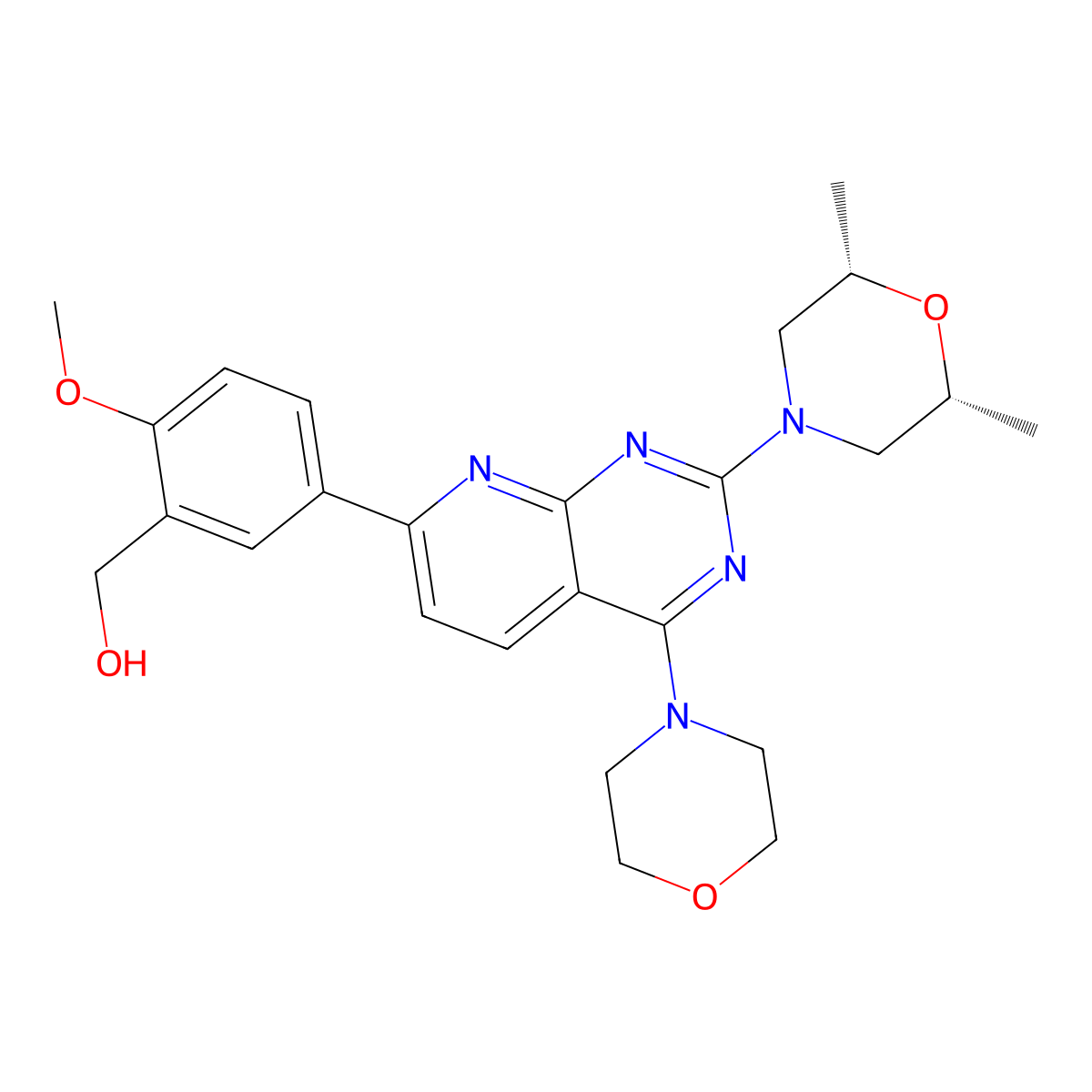 Ku-0063794 molecular structure, CAS 938440-64-3
