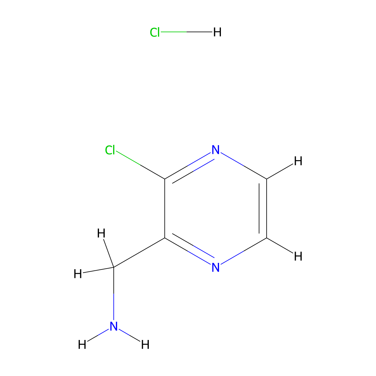 (3-Chloropyrazin-2-yl)methanamine hydrochloride molecular structure, CAS 939412-86-9