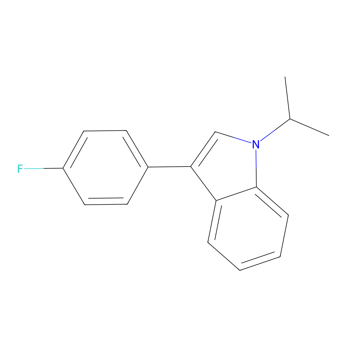 3-(4-Fluorophenyl)-1-(1-methylethyl)-1H-indole molecular structure, CAS 93957-49-4