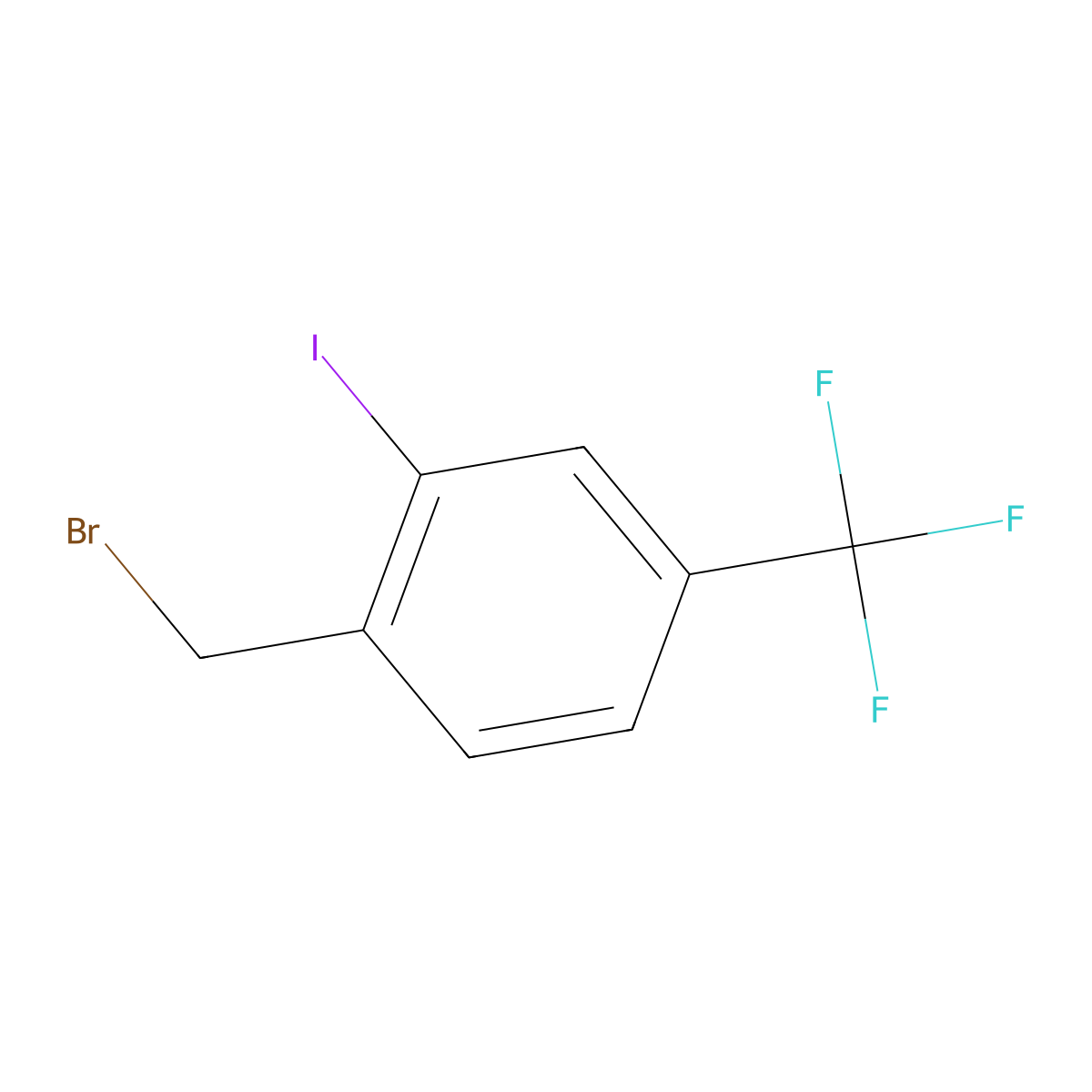 1-(Bromomethyl)-2-iodo-4-(trifluoromethyl)benzene molecular structure, CAS 939758-31-3