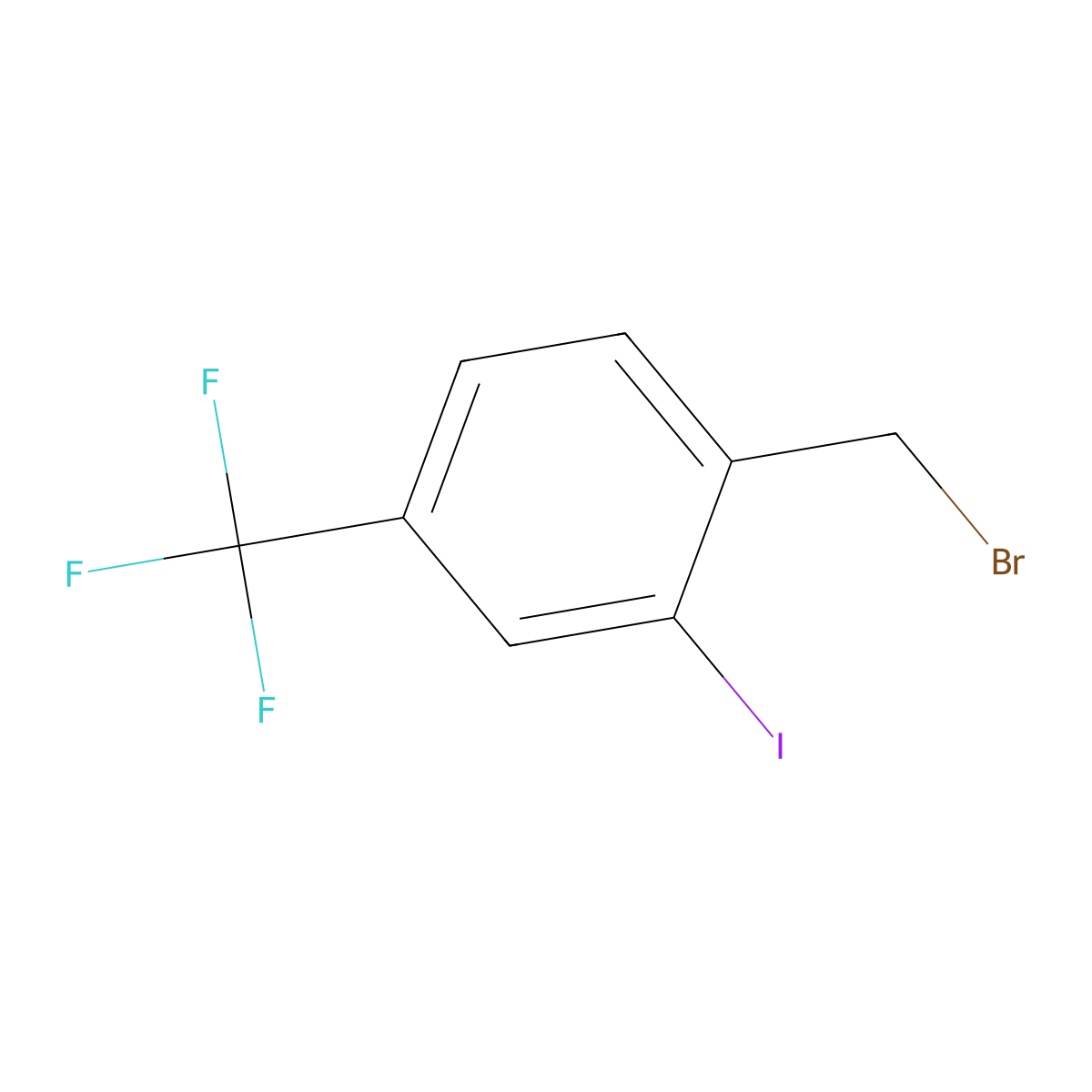 1-(Bromomethyl)-2-iodo-4-(trifluoromethyl)benzene molecular structure, CAS 939758-31-3