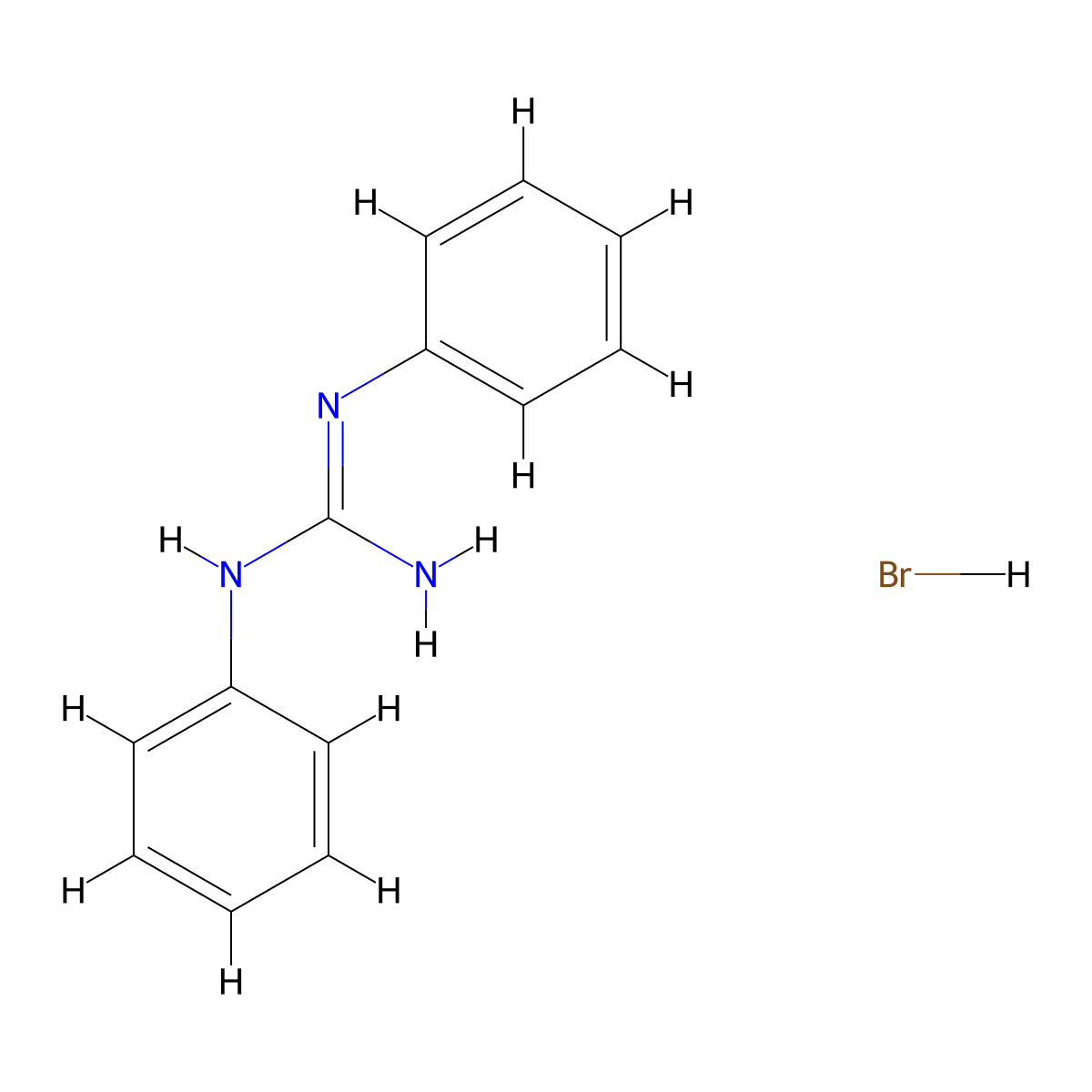 N,N'-Diphenylguanidine hydrobromide molecular structure, CAS 93982-96-8