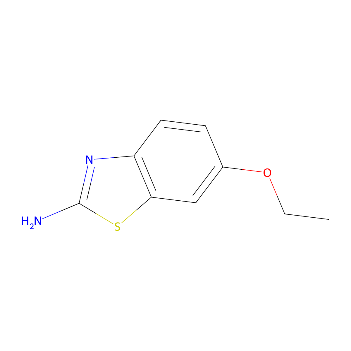 Amino-6-ethoxybenzothiazole, 2- molecular structure, CAS 94-45-1