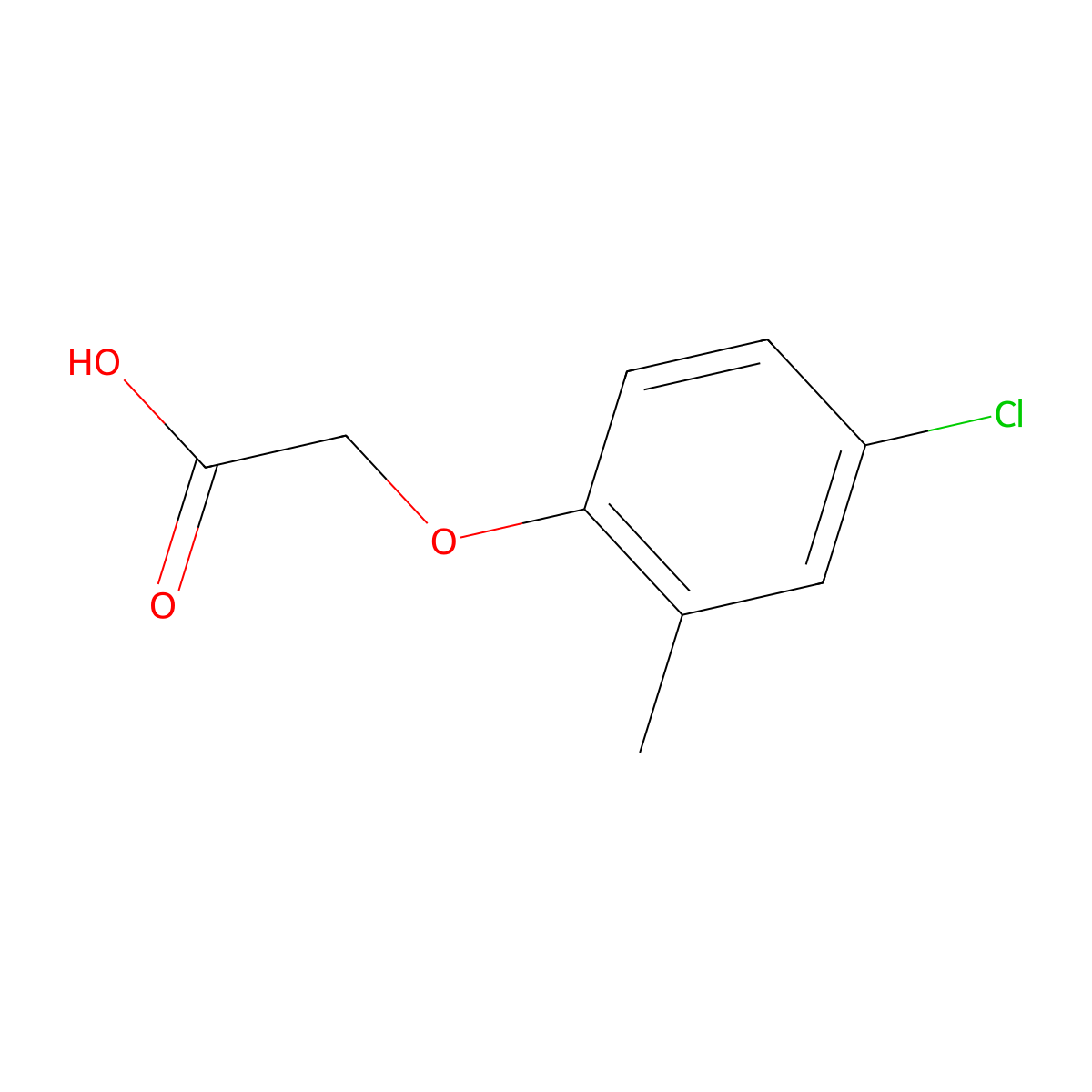 (4-chloro-2-Methylphenoxy)acetic acid molecular structure, CAS 94-74-6