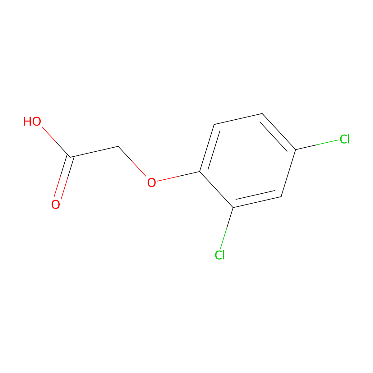 (2,4-Dichlorophenoxy)Acetic Acid molecular structure, CAS 94-75-7