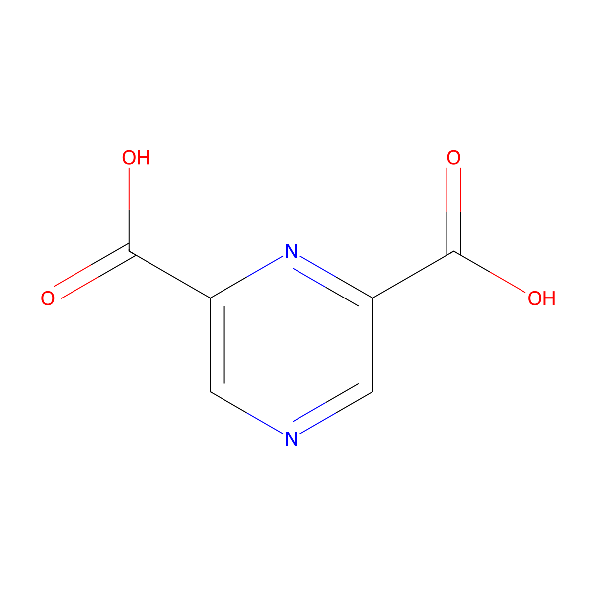 Pyrazine-2,6-dicarboxylic Acid molecular structure, CAS 940-07-8
