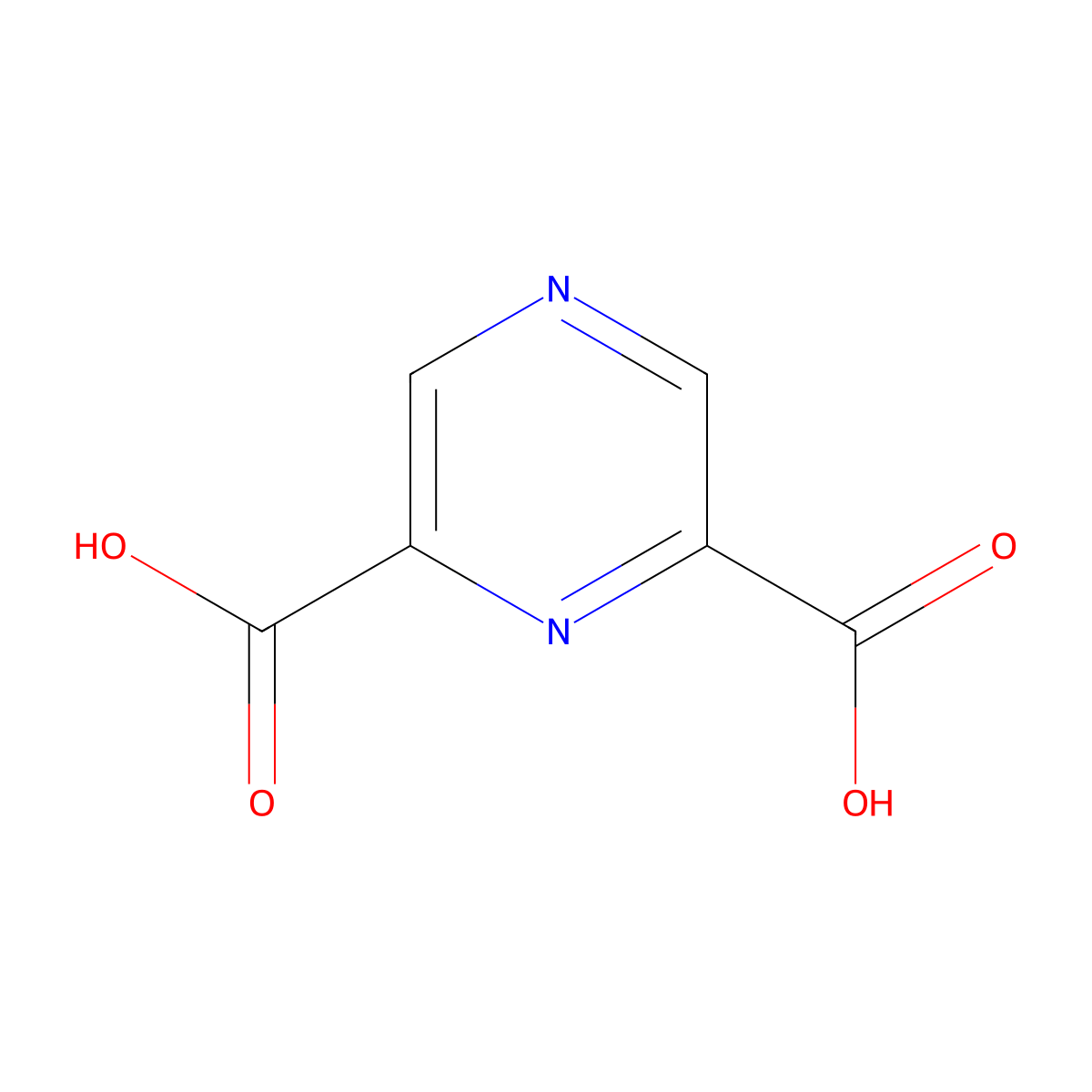 Pyrazine-2,6-dicarboxylic Acid molecular structure, CAS 940-07-8