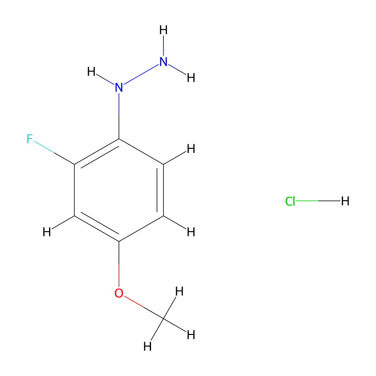 (2-Fluoro-4-methoxyphenyl)hydrazine hydrochloride molecular structure, CAS 940298-93-1