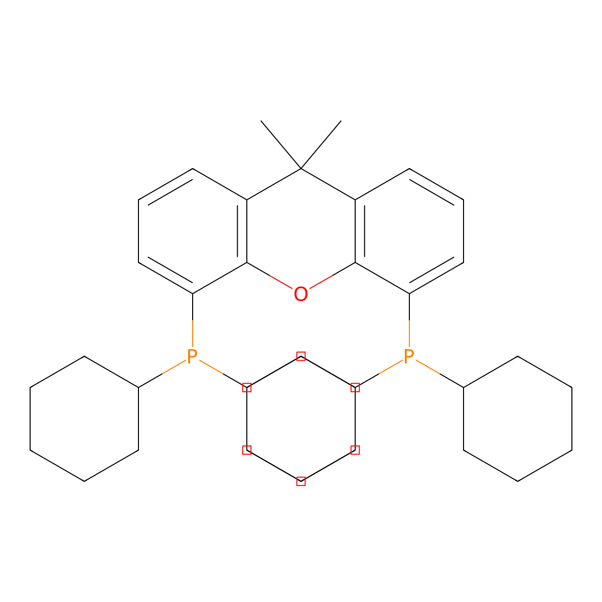 4,5-Bis(dicyclohexylphosphino)-9,9-dimethyl-9H-xanthene molecular structure, CAS 940934-47-4