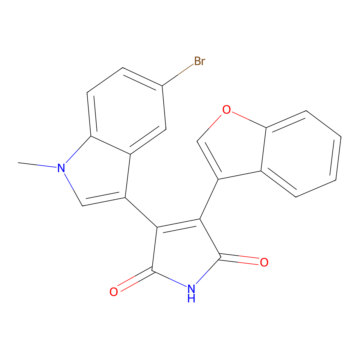 3-(benzofuran-3-yl)-4-(5-bromo-1-methyl-1H-indol-3-yl)-1H-pyrrole-2,5-dione molecular structure, CAS 941575-71-9