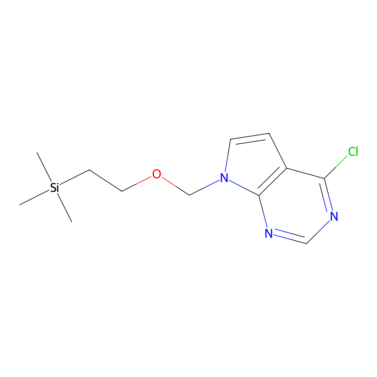4-Chloro-7-((2-(trimethylsilyl)ethoxy)methyl)-7H-pyrrolo(2,3-d)pyrimidine molecular structure, CAS 941685-26-3