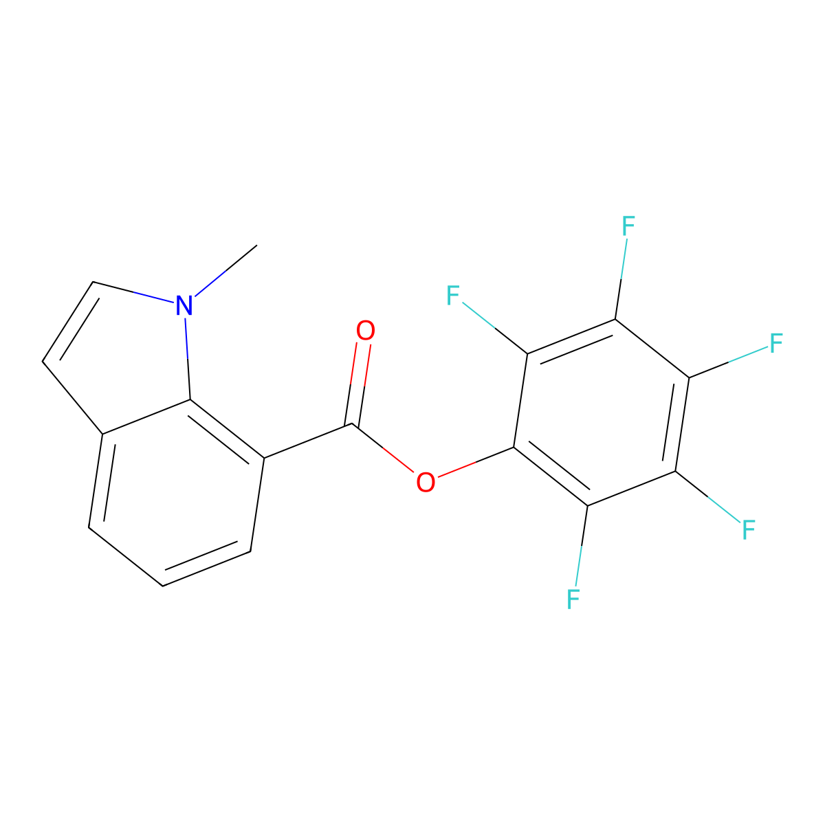 Pentafluorophenyl 1-methyl-1H-indole-7-carboxylate molecular structure, CAS 941716-96-7