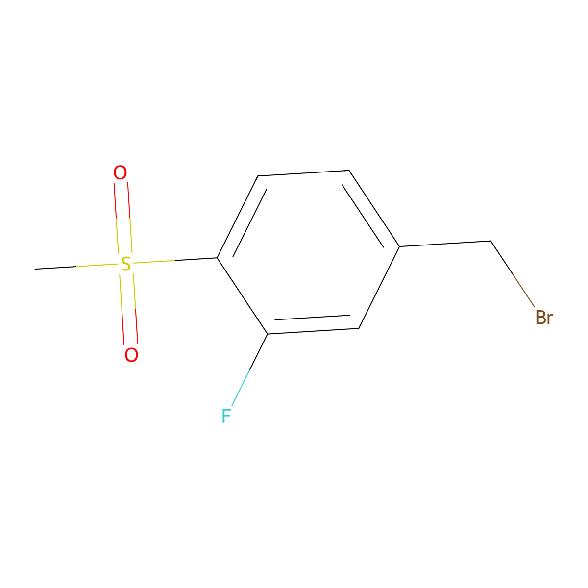 3-Fluoro-4-(methylsulphonyl)benzyl bromide molecular structure, CAS 942199-49-7