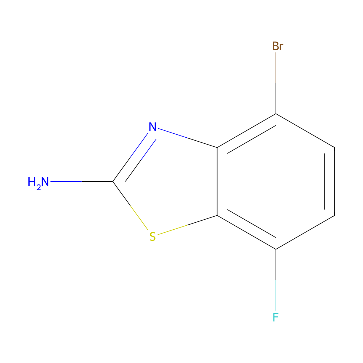 4-Bromo-7-fluoro-1,3-benzothiazol-2-amine molecular structure, CAS 942473-89-4
