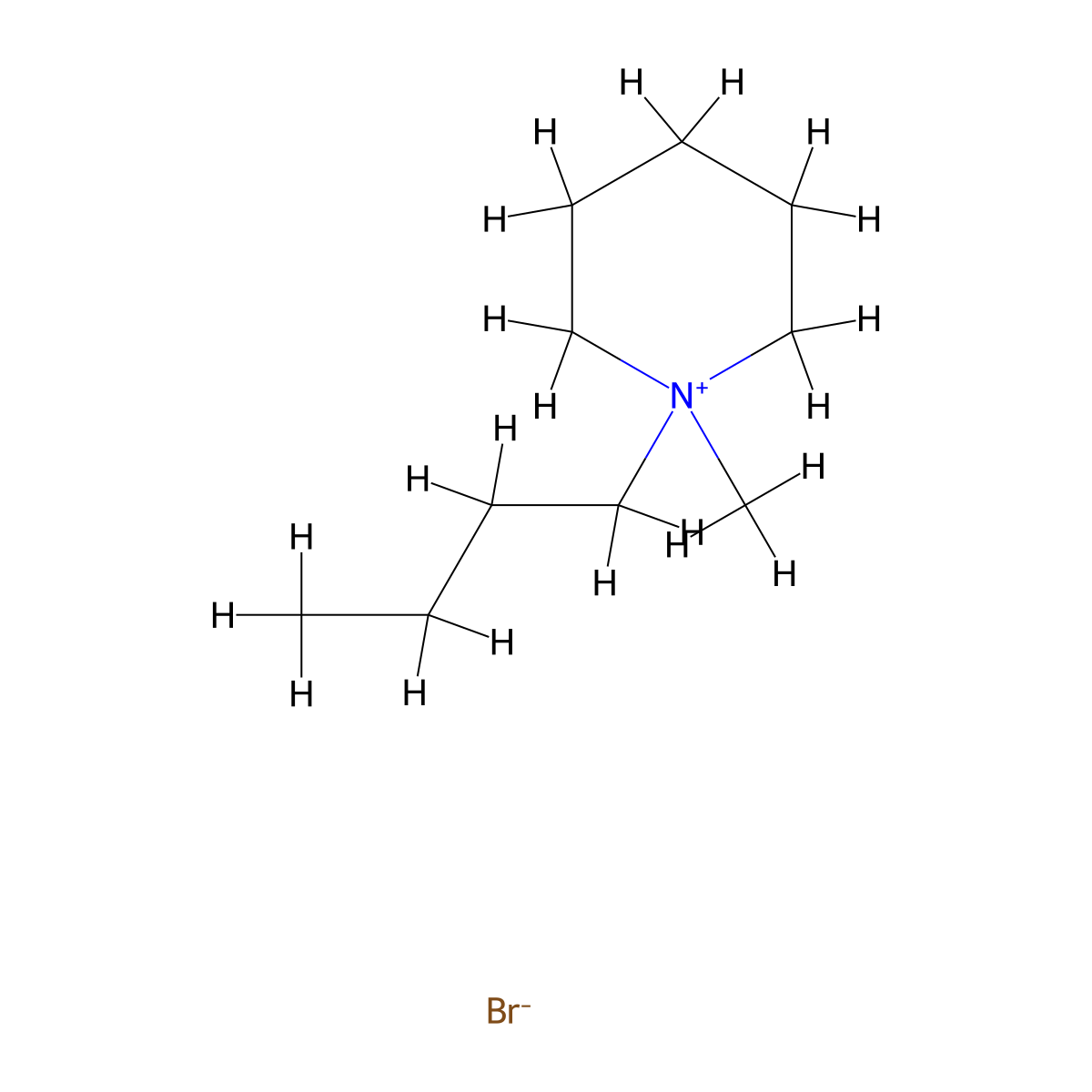 1-Butyl-1-methylpiperidinium bromide molecular structure, CAS 94280-72-5