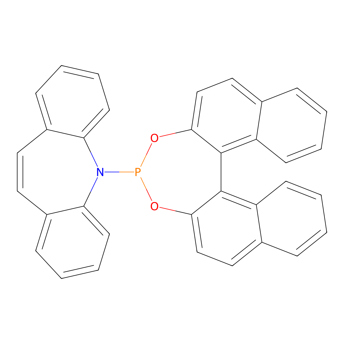 (S)-(3,5-Dioxa-4-phosphacyclohepta[2,1-a;3,4-a']dinaphthalen-4-yl)-5H-dibenz[b,f]azepine molecular structure, CAS 942939-38-0