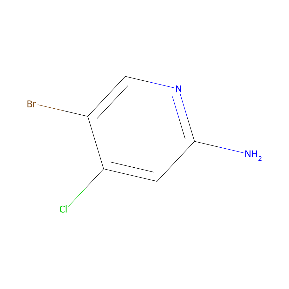 2-Amino-5-bromo-4-chloropyridine molecular structure, CAS 942947-94-6