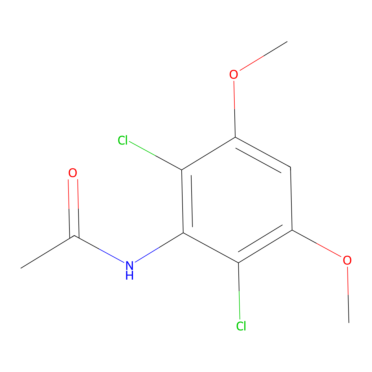 N-(2,6-dichloro-3,5-dimethoxyphenyl)acetamide molecular structure, CAS 943189-21-7