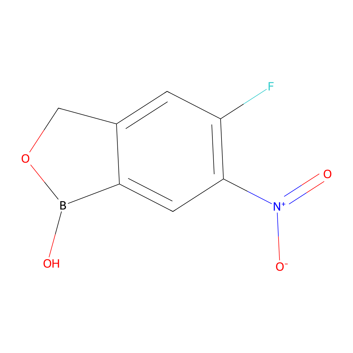 5-Fluoro-6-nitrobenzo[c][1,2]oxaborol-1(3h)-ol molecular structure, CAS 943311-35-1