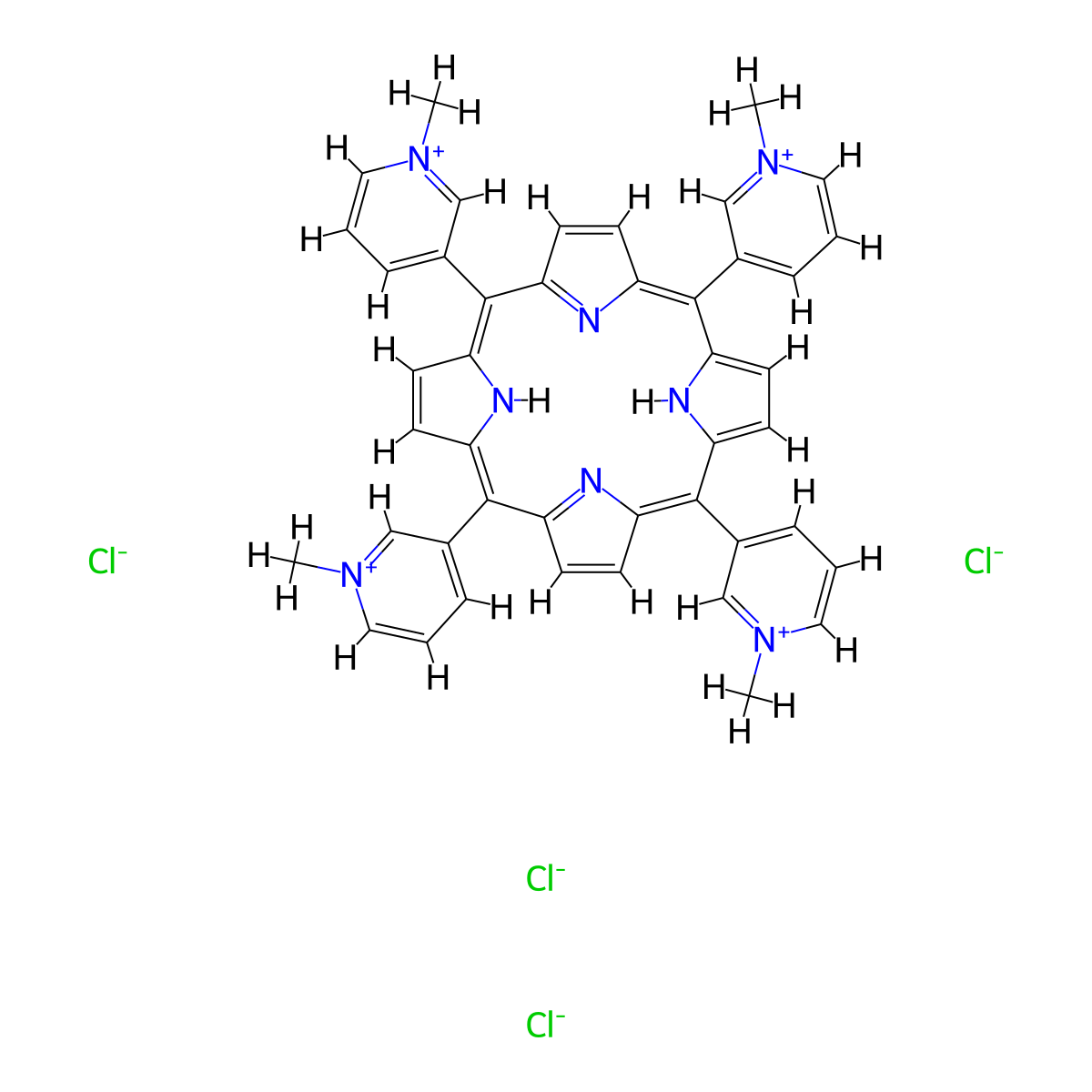 meso-Tetra (N-methyl-3-pyridyl) porphine tetrachloride molecular structure, CAS 94343-62-1