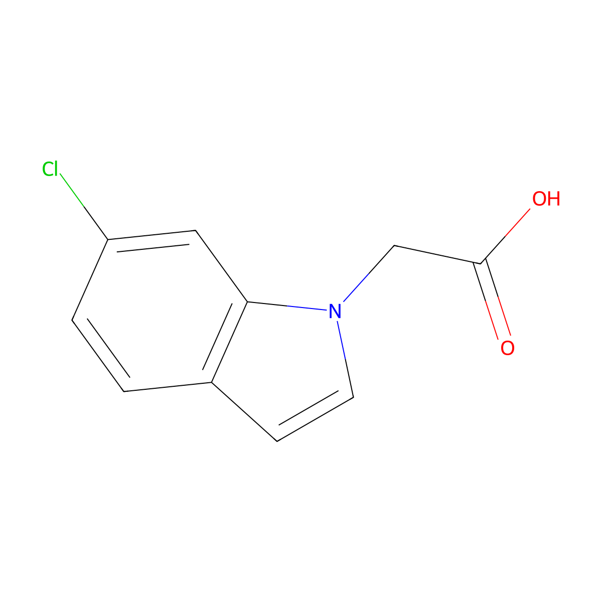 2-(6-chloro-1H-indol-1-yl)acetic acid molecular structure, CAS 943654-33-9