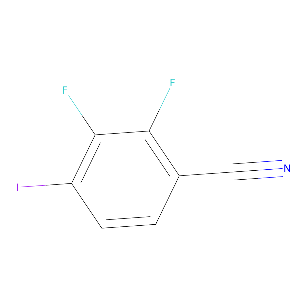 2,3-Difluoro-4-iodobenzonitrile molecular structure, CAS 943830-91-9
