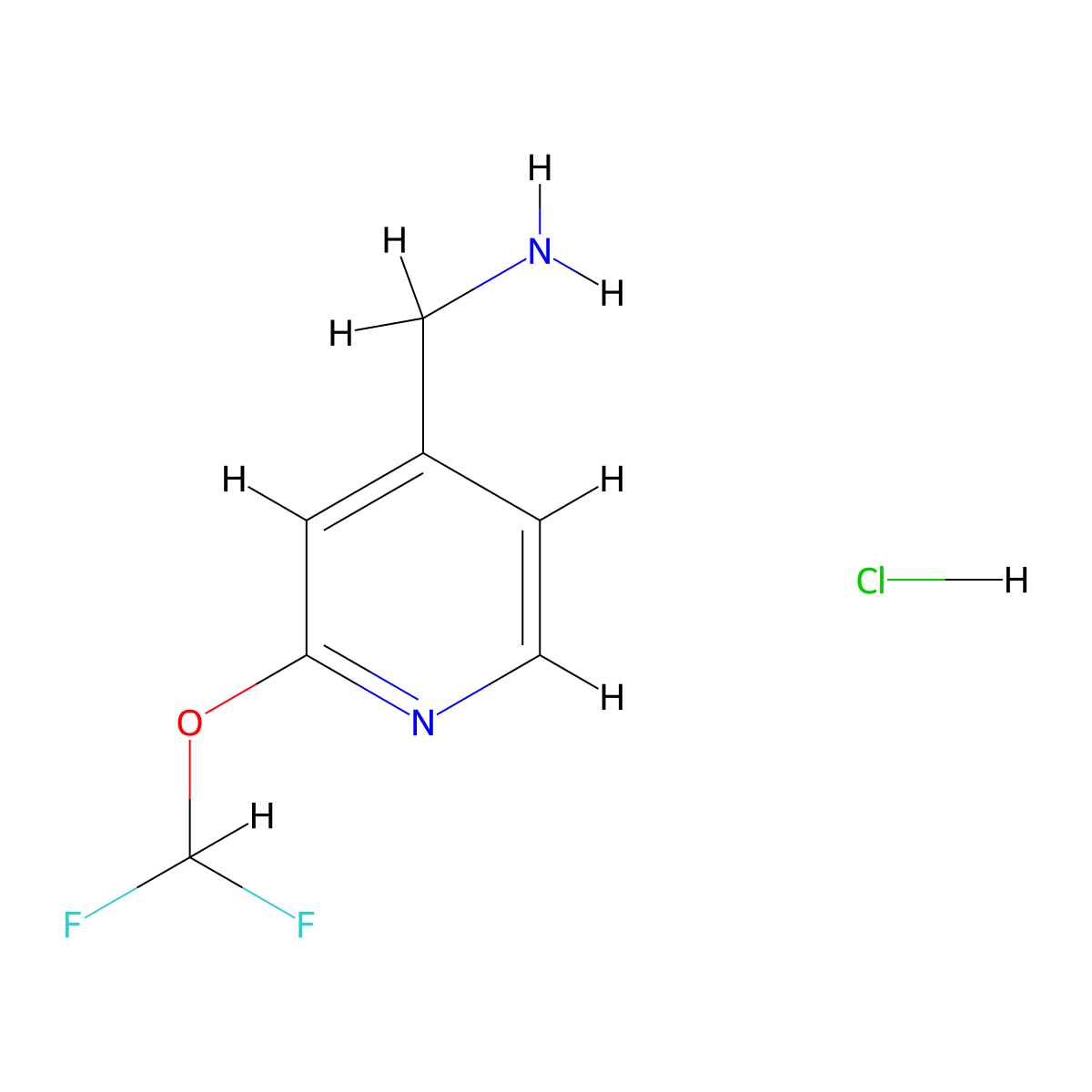 (2-(Difluoromethoxy)pyridin-4-yl)methanamine hydrochloride molecular structure, CAS 943843-27-4