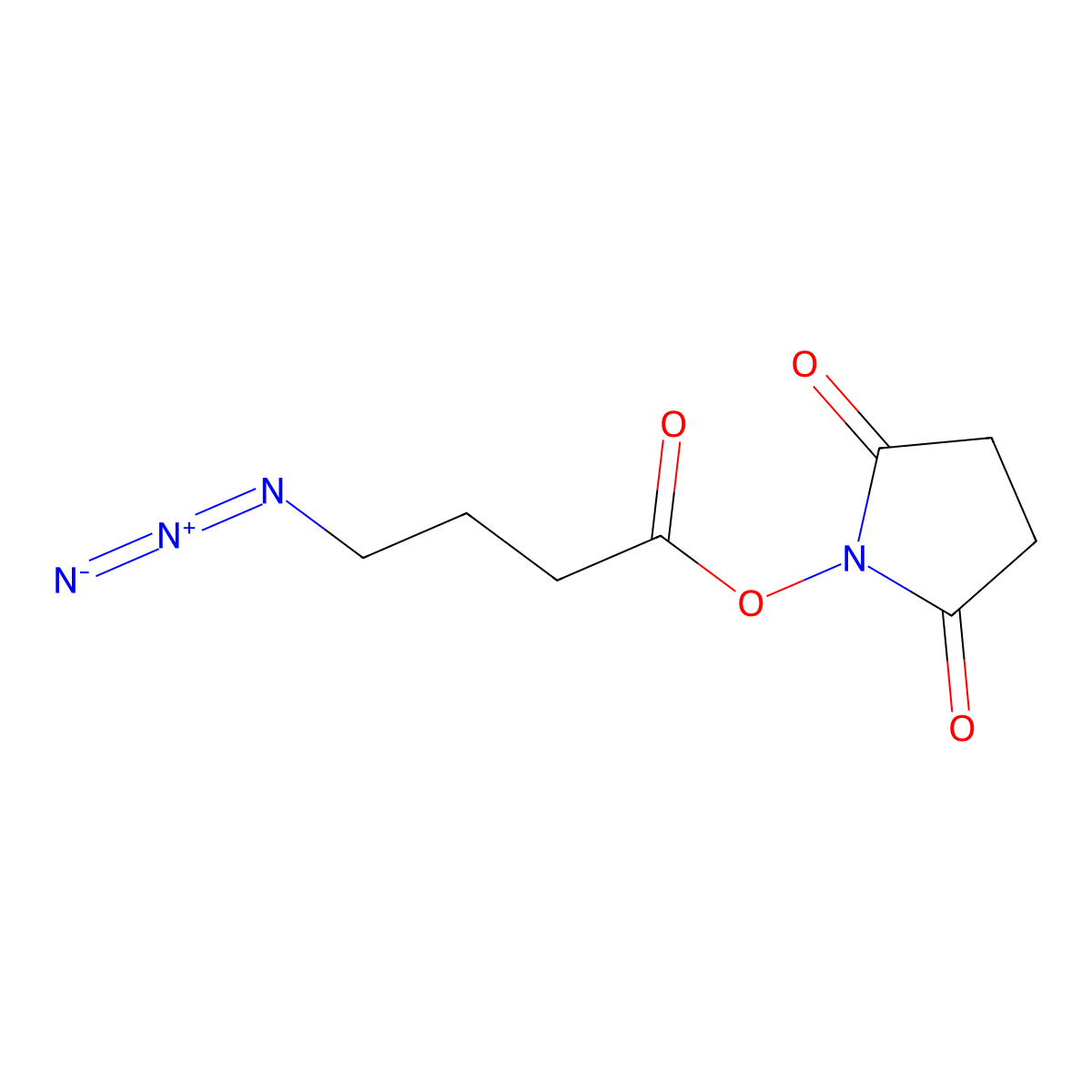 2,5-Dioxopyrrolidin-1-yl 4-azidobutanoate molecular structure, CAS 943858-70-6