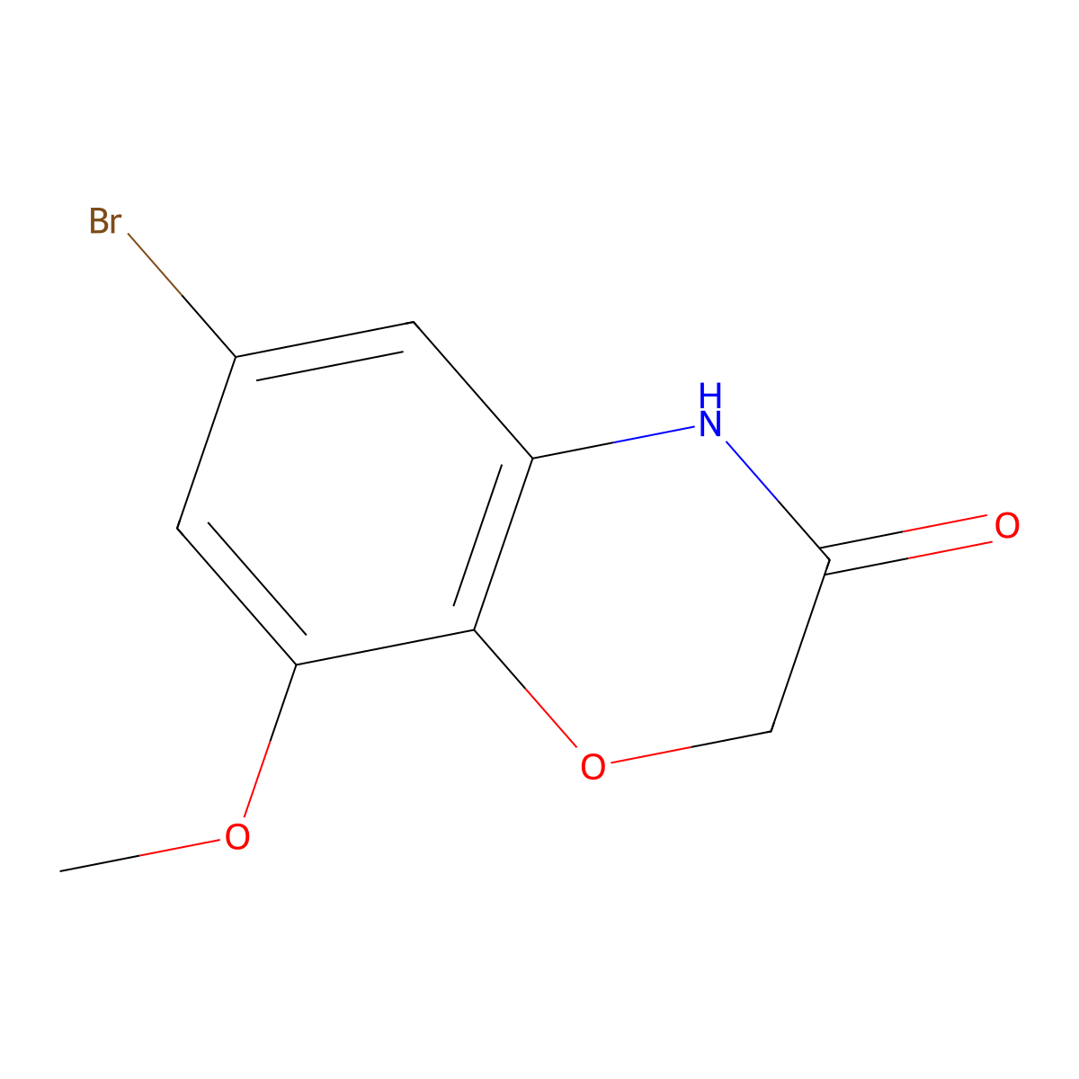 6-Bromo-8-methoxy-2H-benzo[B][1,4]oxazin-3(4H)-one molecular structure, CAS 943995-18-4