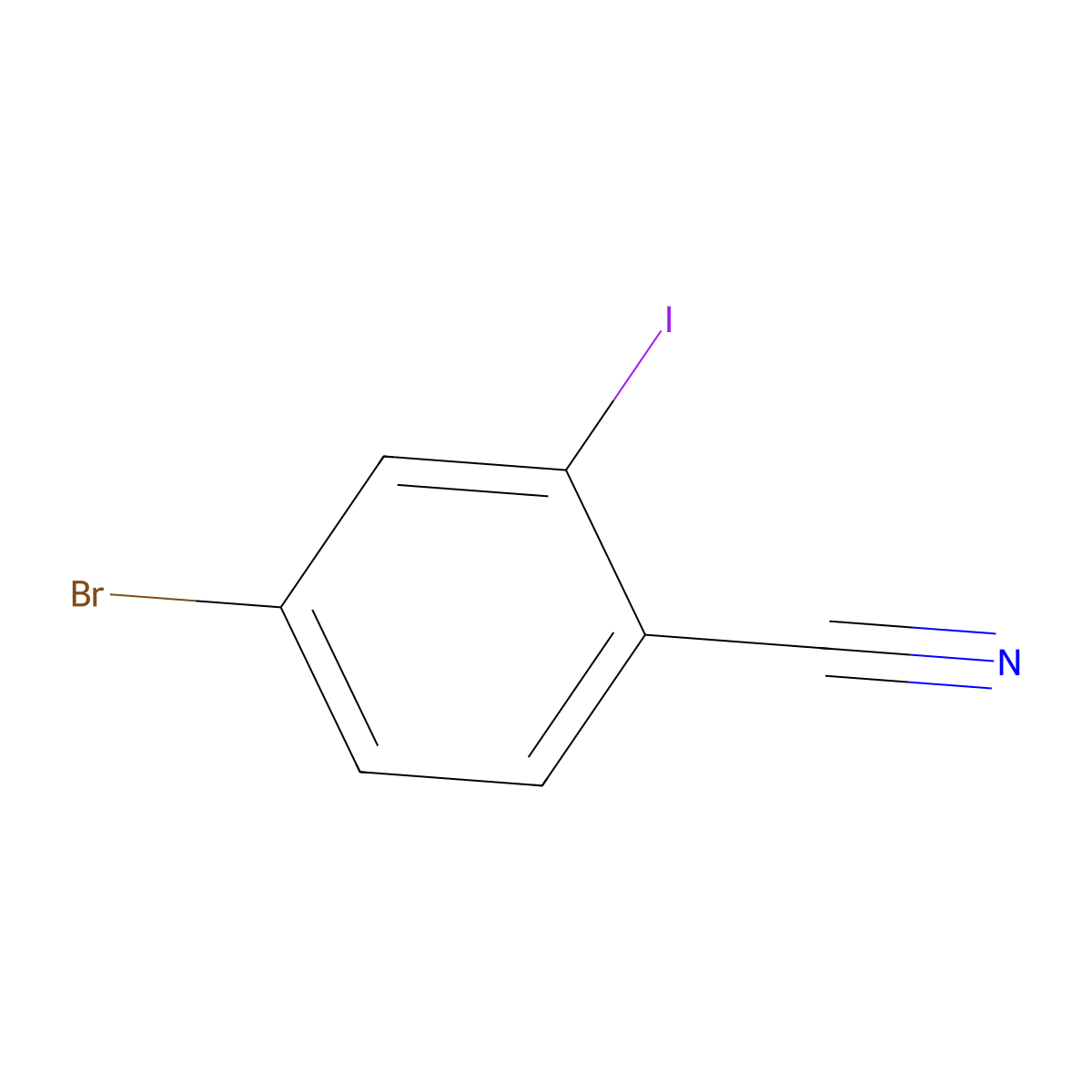 4-Bromo-2-iodobenzonitrile molecular structure, CAS 944276-67-9