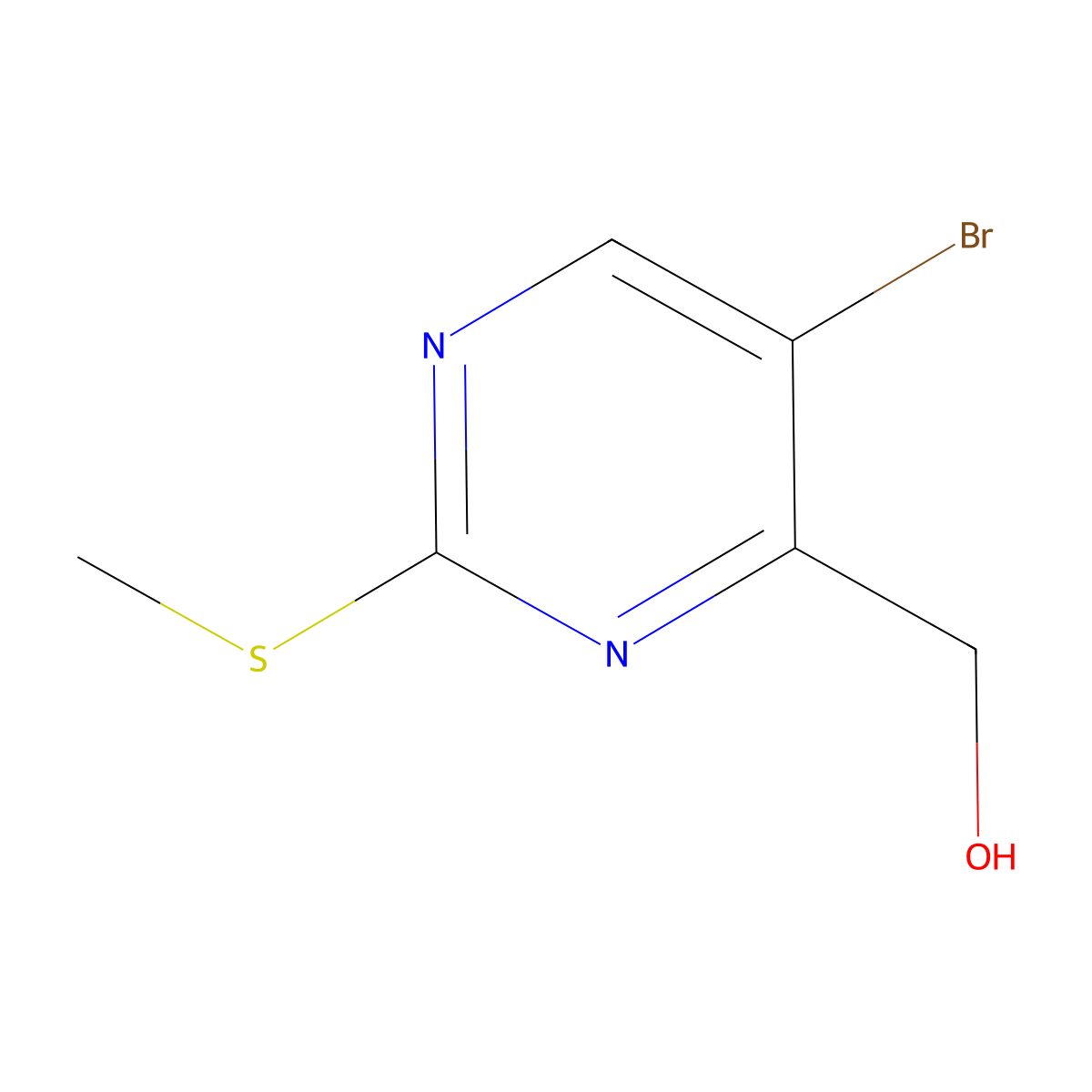 (5-Bromo-2-(methylthio)pyrimidin-4-yl)methanol molecular structure, CAS 944317-70-8