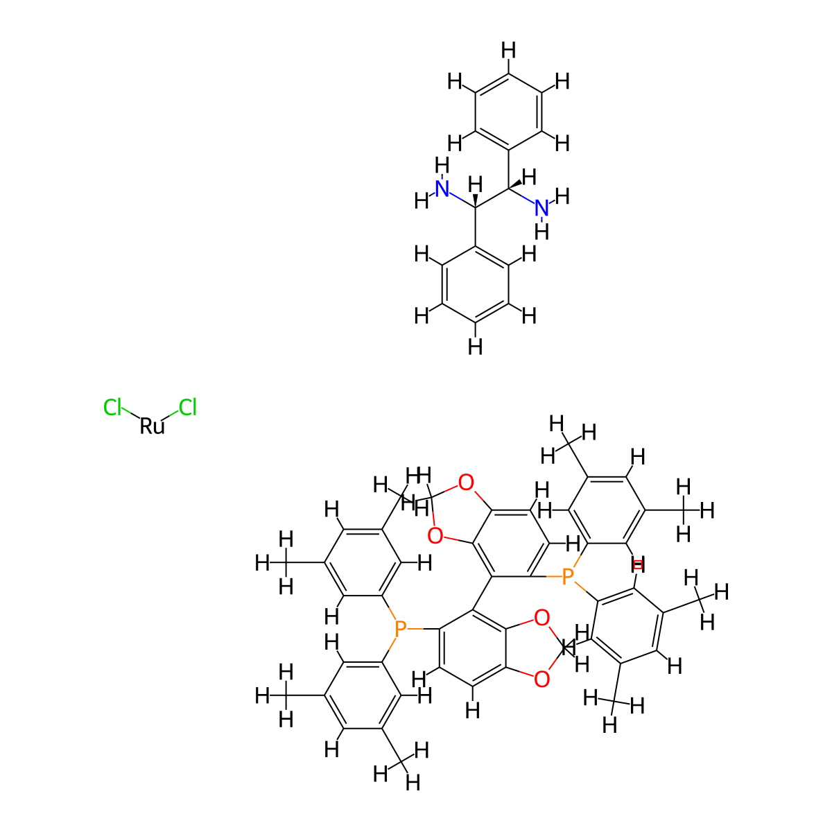 RuCl2[(S)-dm-segphos(regR)][(S,S)-dpen] molecular structure, CAS 944450-46-8