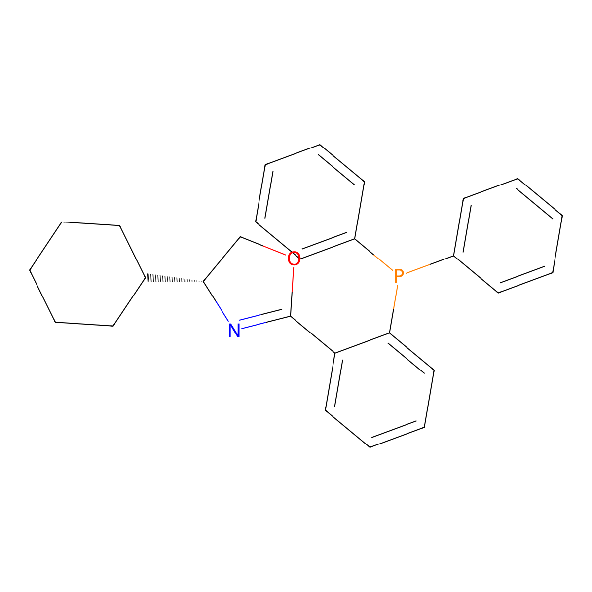(R)-4-Cyclohexyl-2-(2-(diphenylphosphanyl)phenyl)-4,5-dihydrooxazole molecular structure, CAS 944836-02-6