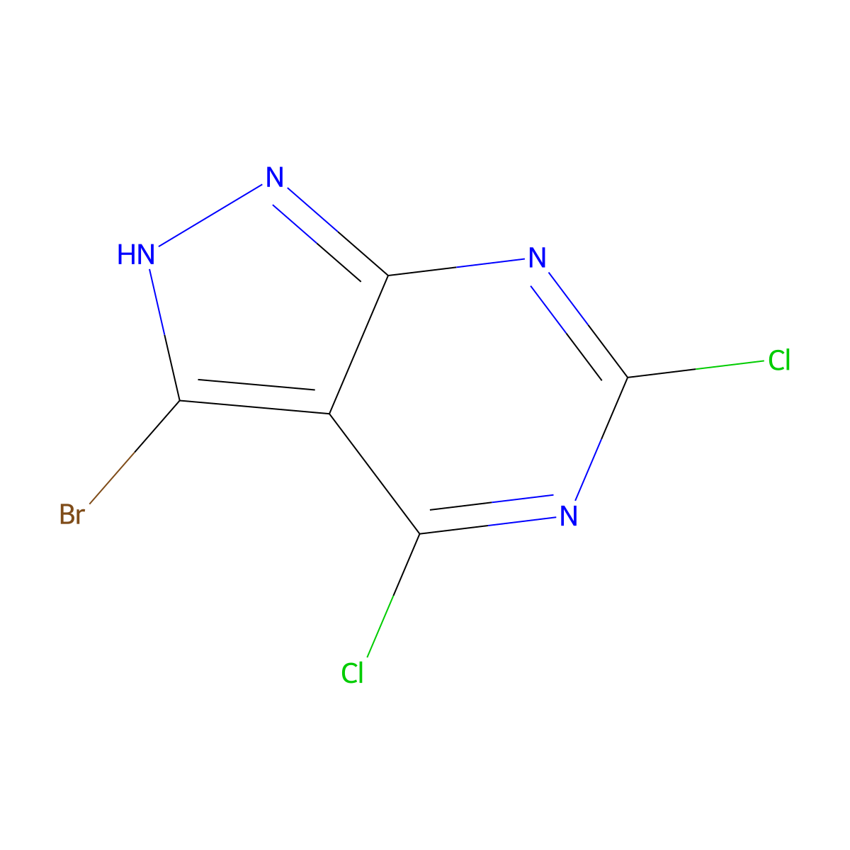 3-Bromo-4,6-dichloro-1H-pyrazolo[3,4-d]pyrimidine molecular structure, CAS 944902-17-4