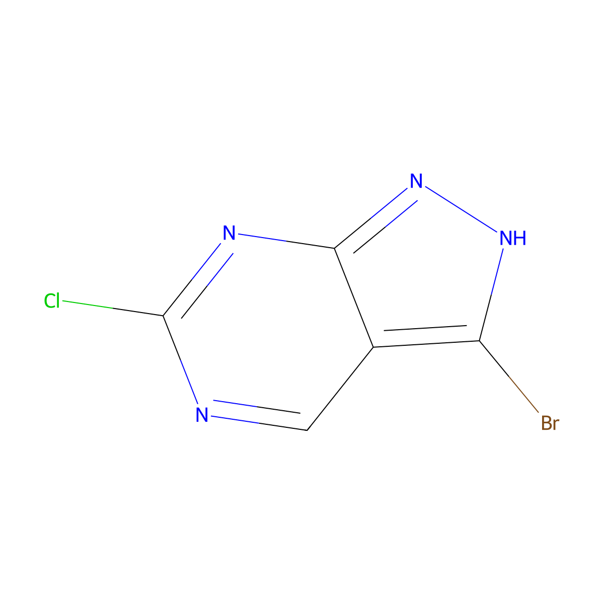 3-Bromo-6-chloro-1H-pyrazolo[3,4-d]pyrimidine molecular structure, CAS 944903-06-4