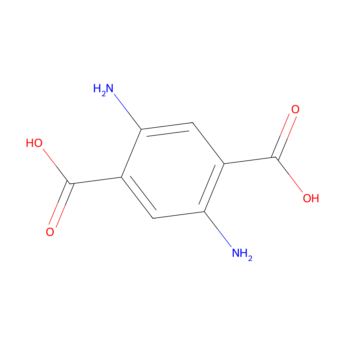 2,5-Diaminoterephthalic acid molecular structure, CAS 945-30-2