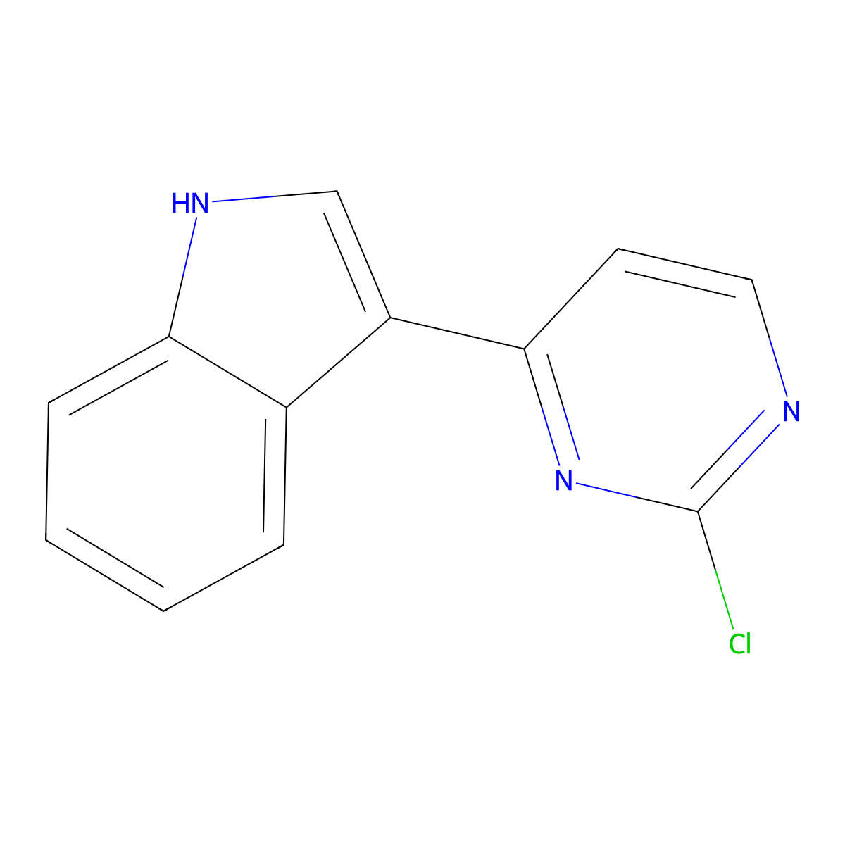 3-(2-Chloropyrimidin-4-yl)-1H-indole molecular structure, CAS 945016-63-7