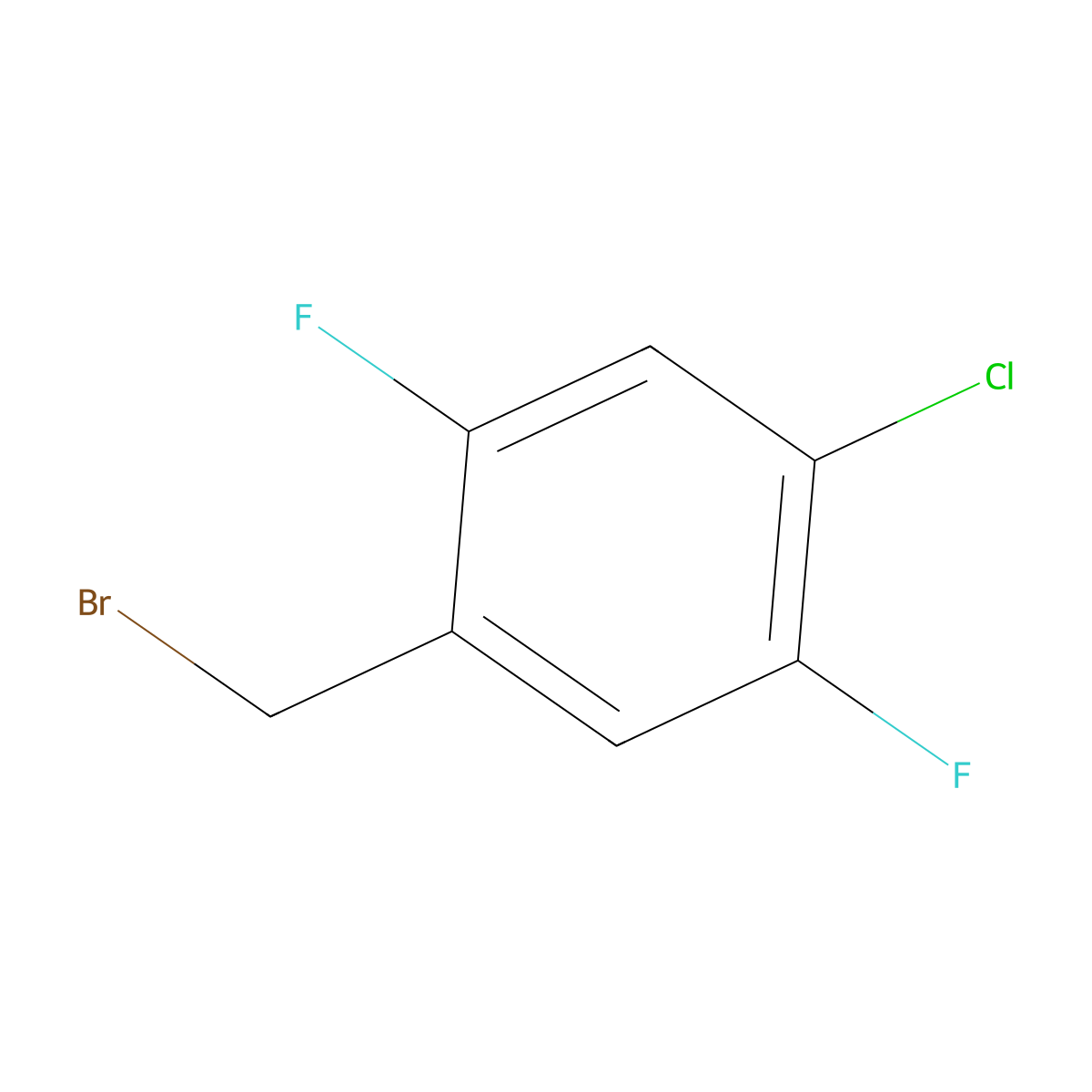 1-(Bromomethyl)-4-chloro-2,5-difluorobenzene molecular structure, CAS 945262-21-5