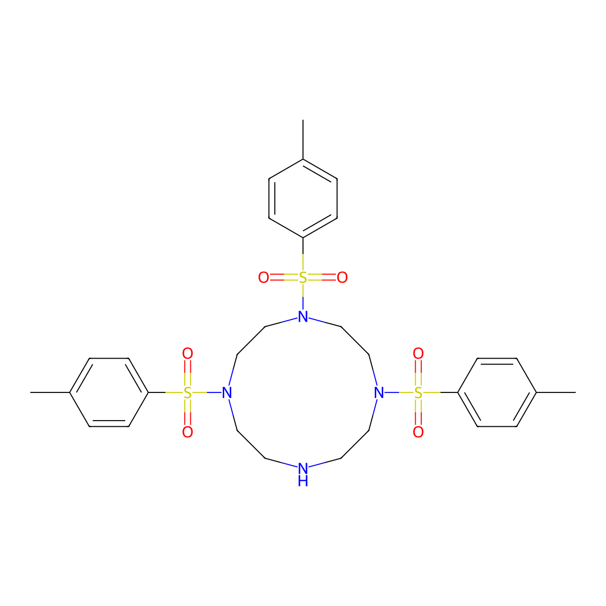 1,4,7-Tritosyl-1,4,7,10-tetraazacyclododecane molecular structure, CAS 94530-07-1