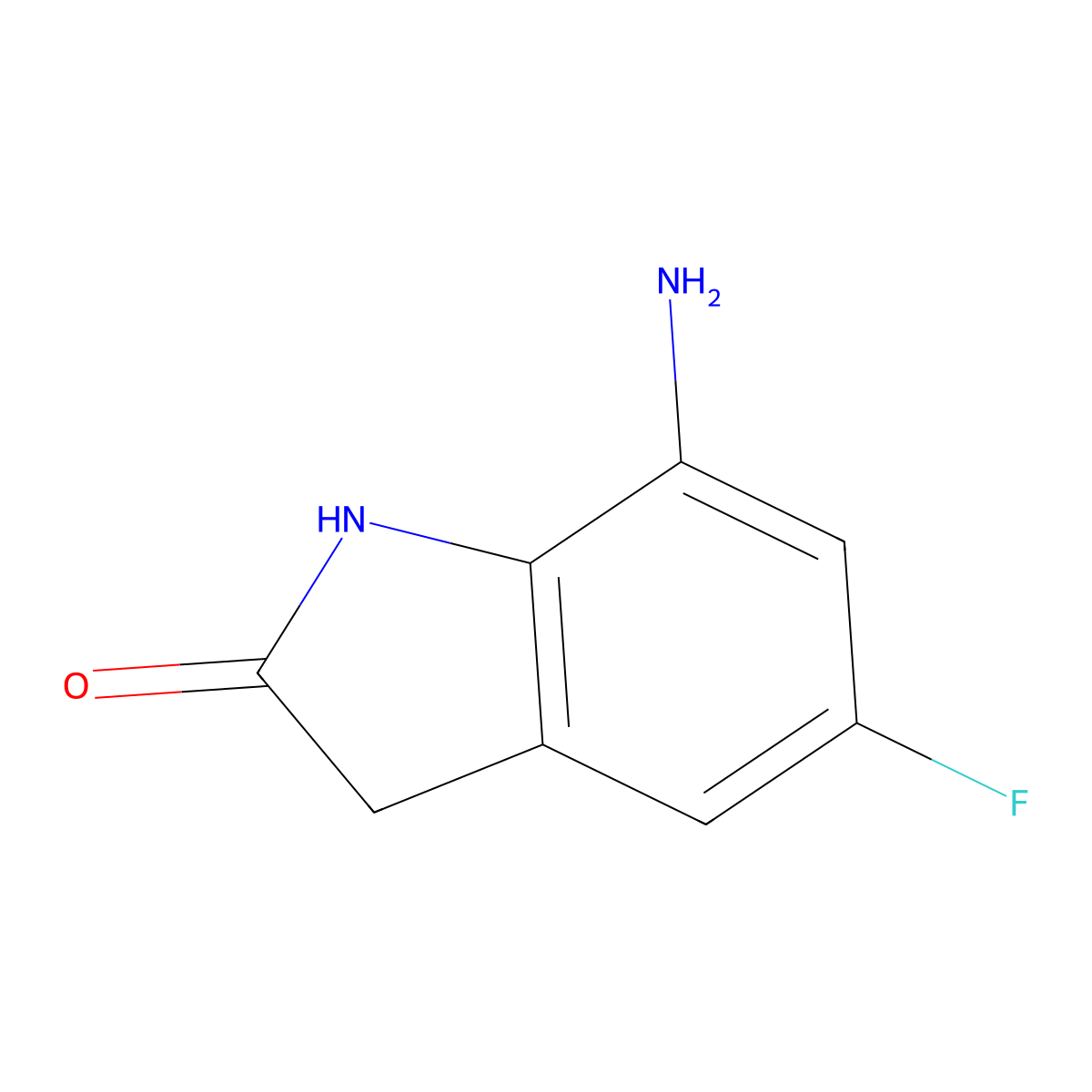 7-Amino-5-fluoroindolin-2-one molecular structure, CAS 945381-62-4