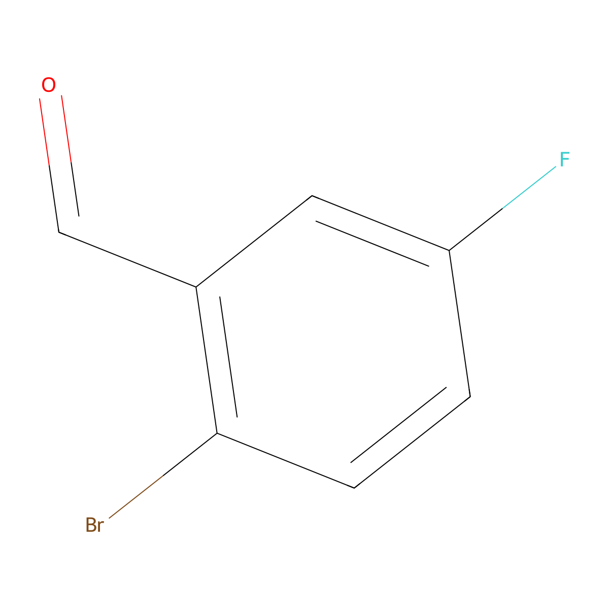 2-Bromo-5-fluorobenzaldehyde molecular structure, CAS 94569-84-3