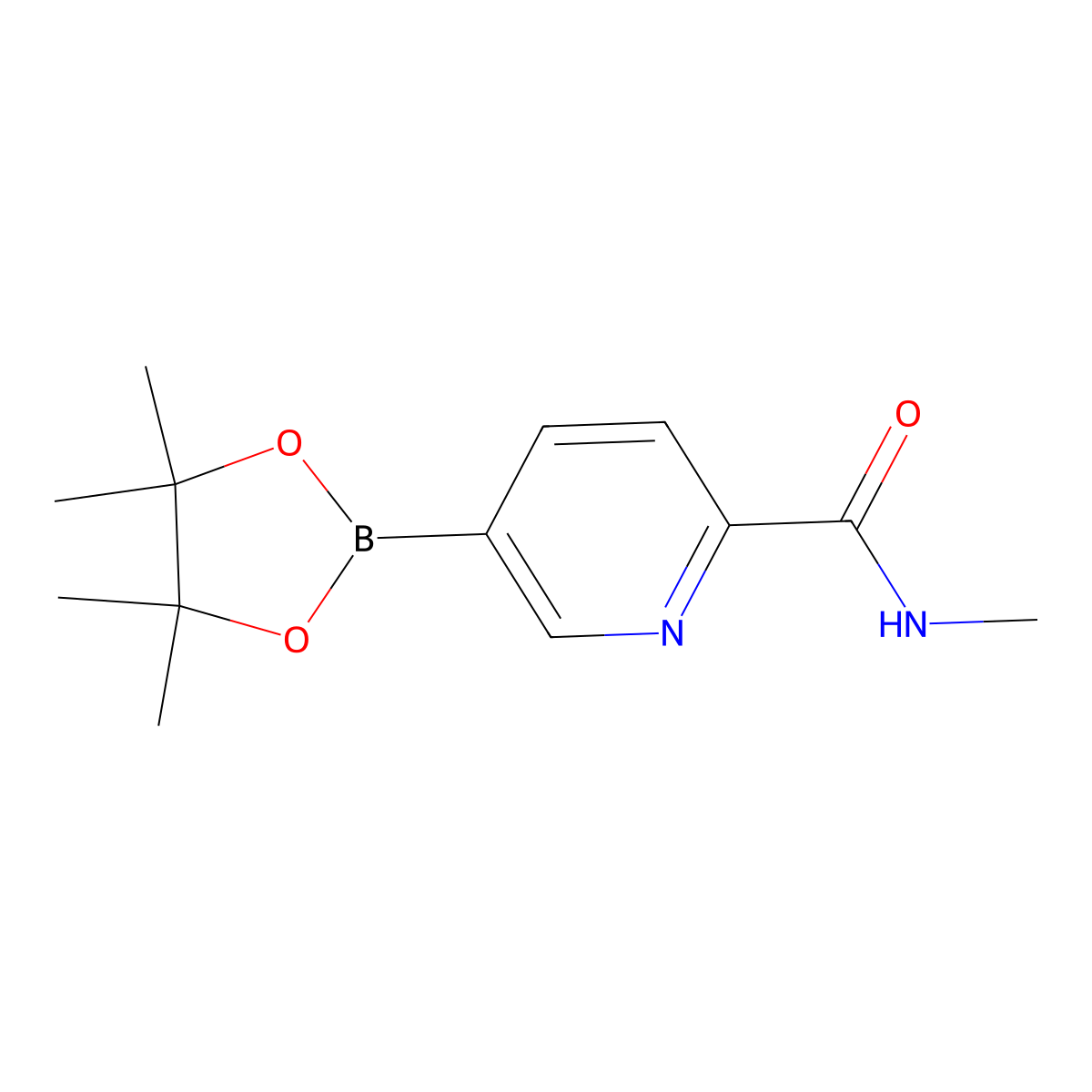 N-methyl-5-(4,4,5,5-tetramethyl-1,3,2-dioxaborolan-2-yl)picolinamide molecular structure, CAS 945863-21-8