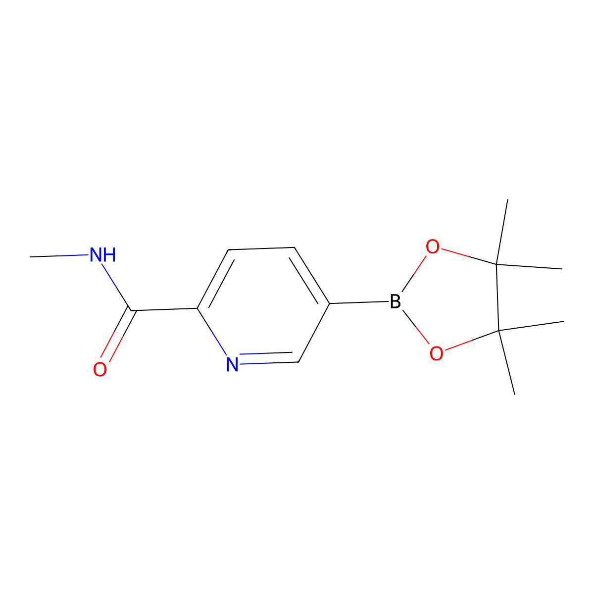 N-methyl-5-(4,4,5,5-tetramethyl-1,3,2-dioxaborolan-2-yl)picolinamide molecular structure, CAS 945863-21-8