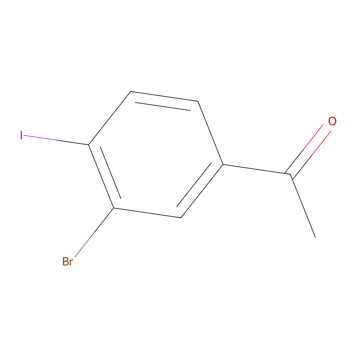 1-(3-Bromo-4-iodophenyl)ethanone molecular structure, CAS 945907-32-4