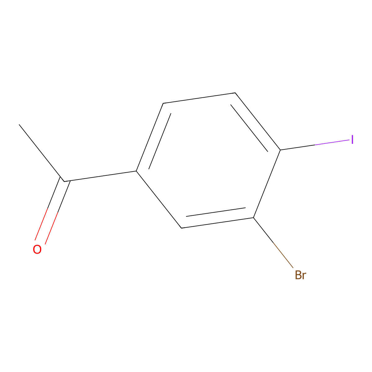 1-(3-Bromo-4-iodophenyl)ethanone molecular structure, CAS 945907-32-4