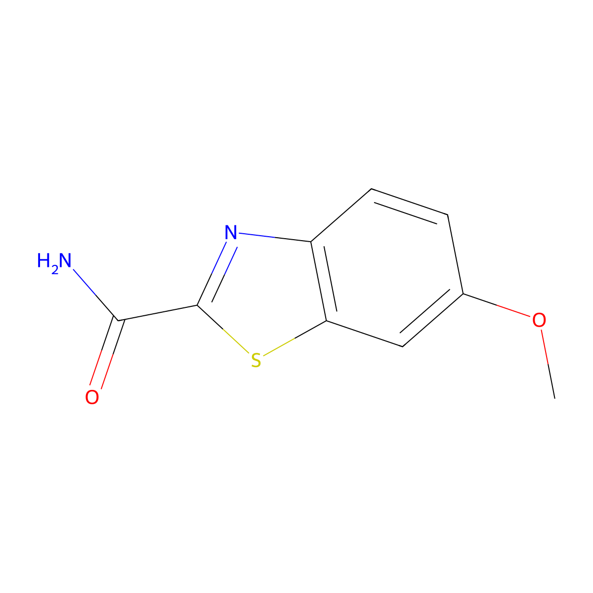 6-Methoxybenzothiazole-2-carboxamide molecular structure, CAS 946-12-3
