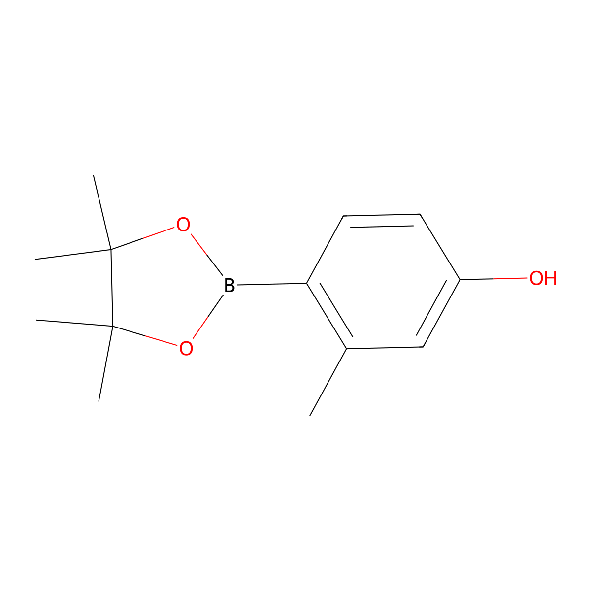 3-Methyl-4-(4,4,5,5-tetramethyl-1,3,2-dioxaborolan-2-yl)phenol molecular structure, CAS 946427-03-8