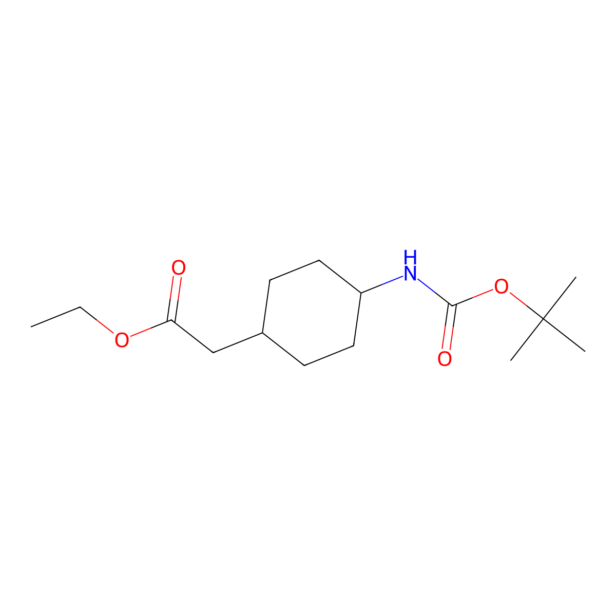 Ethyl 2-[4-(Boc-amino)cyclohexyl]acetate molecular structure, CAS 946598-34-1