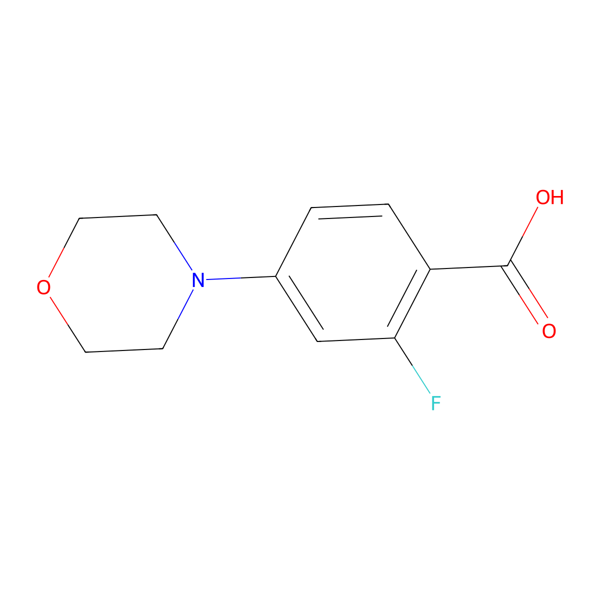 2-Fluoro-4-morpholinobenzoic Acid molecular structure, CAS 946598-40-9