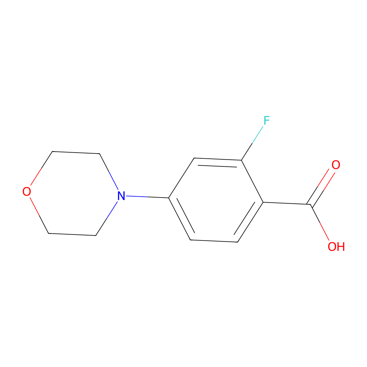 2-Fluoro-4-morpholinobenzoic Acid molecular structure, CAS 946598-40-9